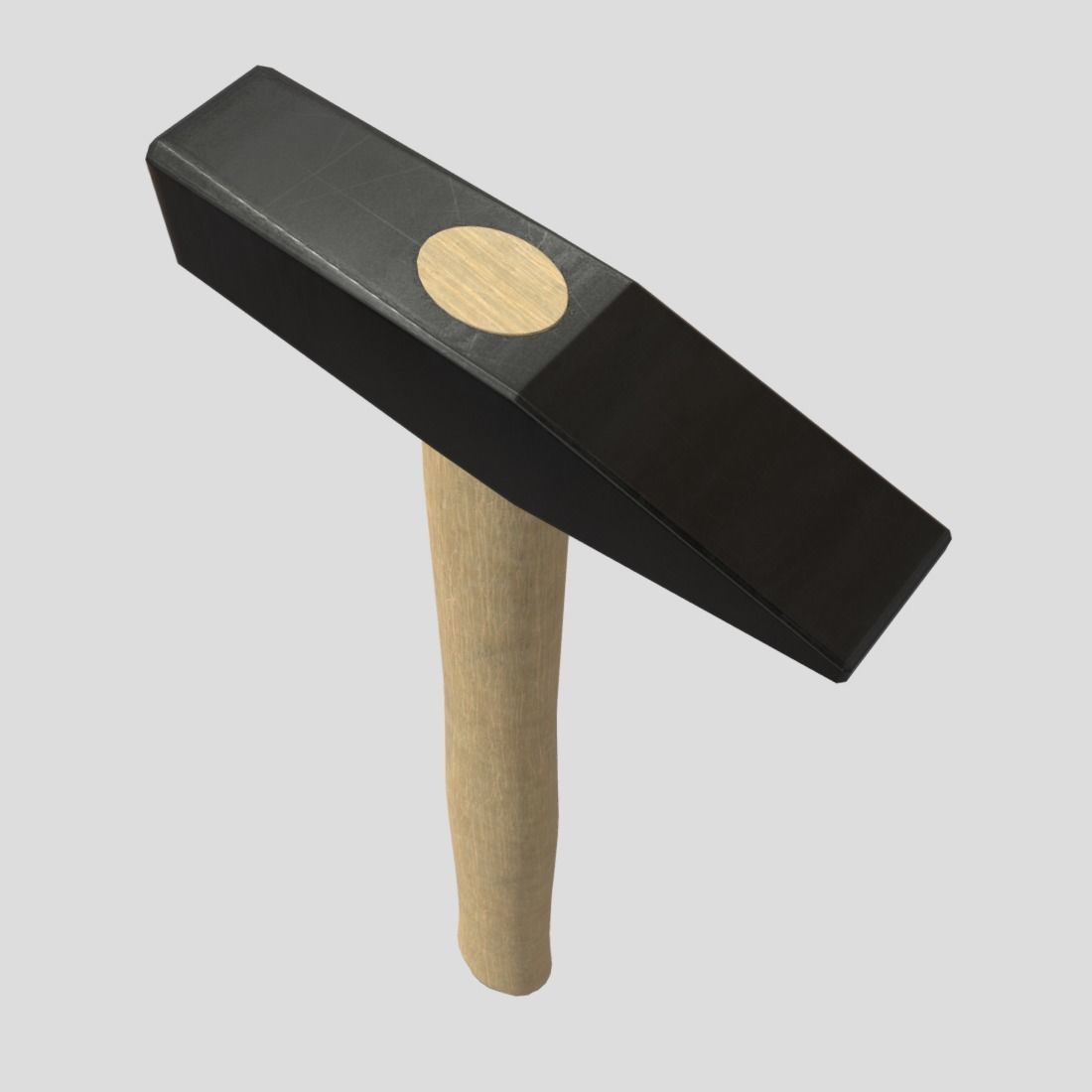 CC0 - Hammer axe with wooden handle Free low-poly 3D model_7