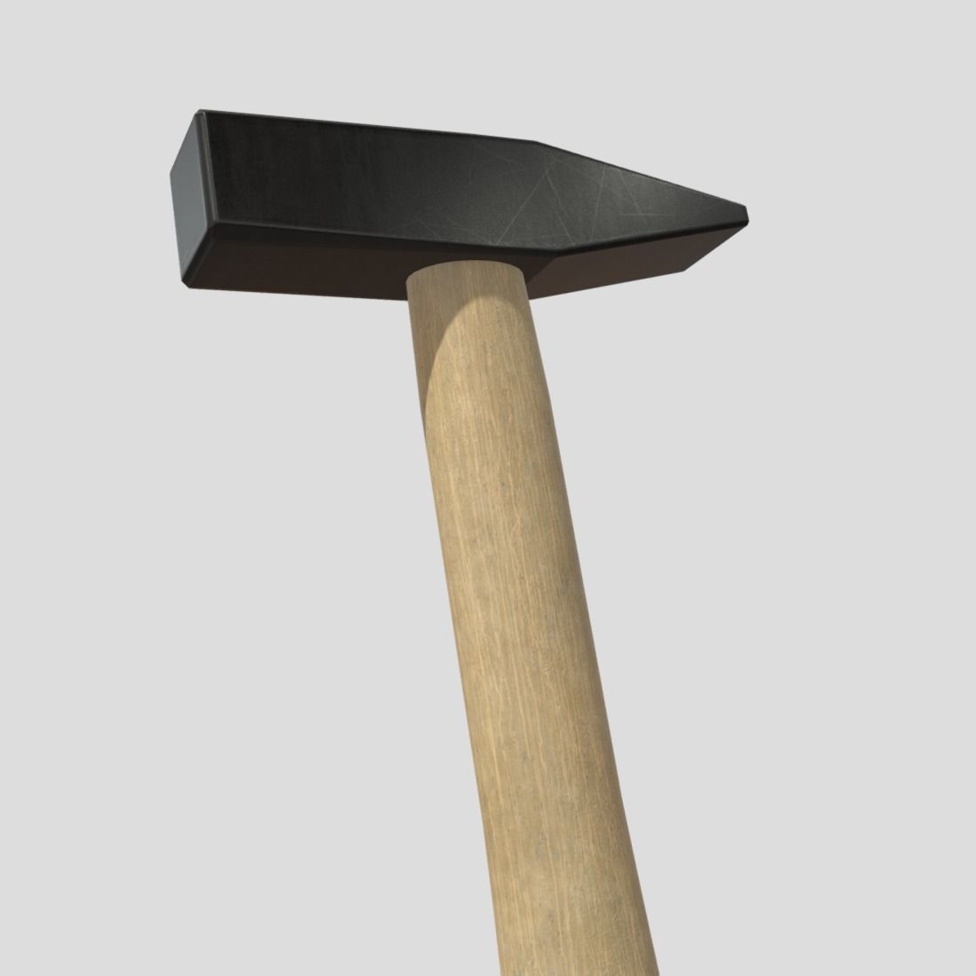 CC0 - Hammer axe with wooden handle Free low-poly 3D model_13