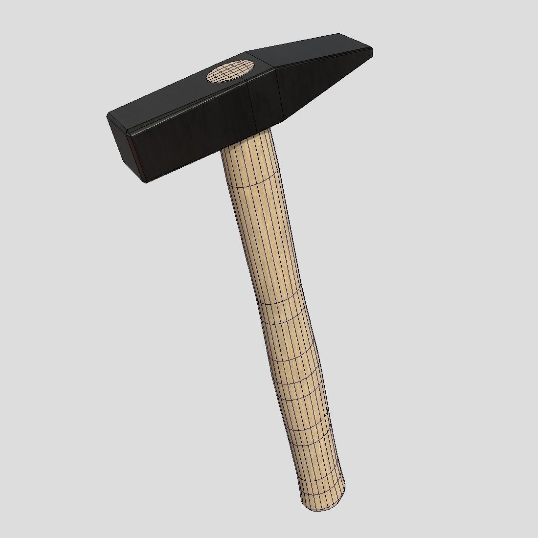 CC0 - Hammer axe with wooden handle Free low-poly 3D model_6