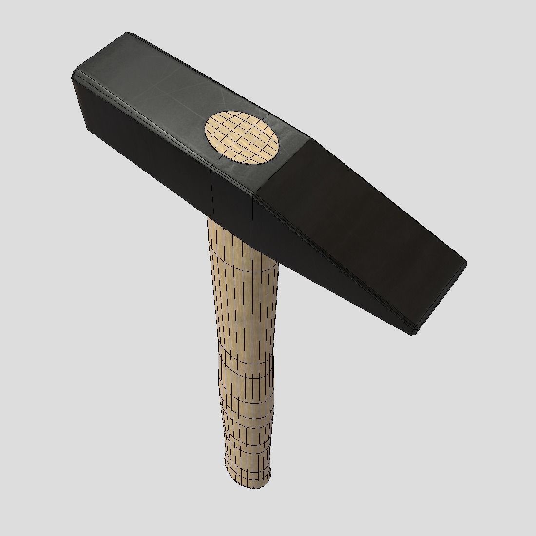 CC0 - Hammer axe with wooden handle Free low-poly 3D model_8