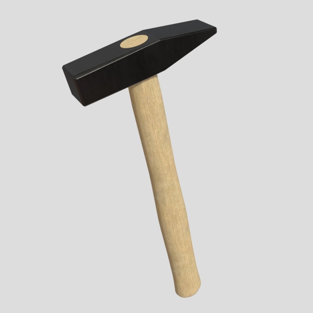 CC0 - Hammer axe with wooden handle Free low-poly 3D model_5