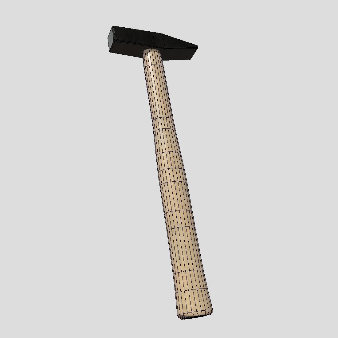 CC0 - Hammer axe with wooden handle Free low-poly 3D model_12