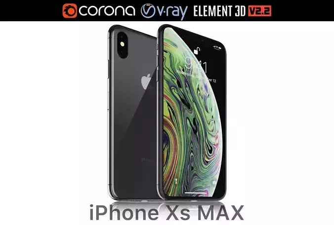 Apple iPhone XS MAX Space Gray 3D model
