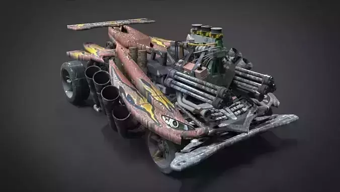 Red Spin Viper with interior and detail machine plus Gatling