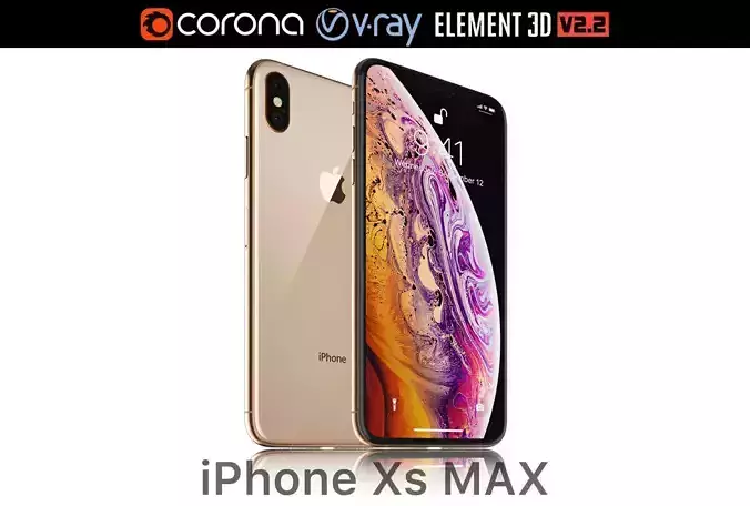 Apple iPhone XS MAX Gold 3D model