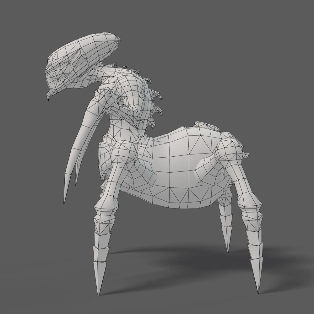 Arthropod Alien Hornbeam Bug Game Character Low-poly 3D model_54
