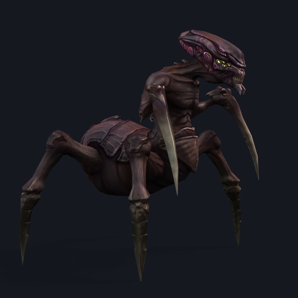 Arthropod Alien Hornbeam Bug Game Character Low-poly 3D model_43