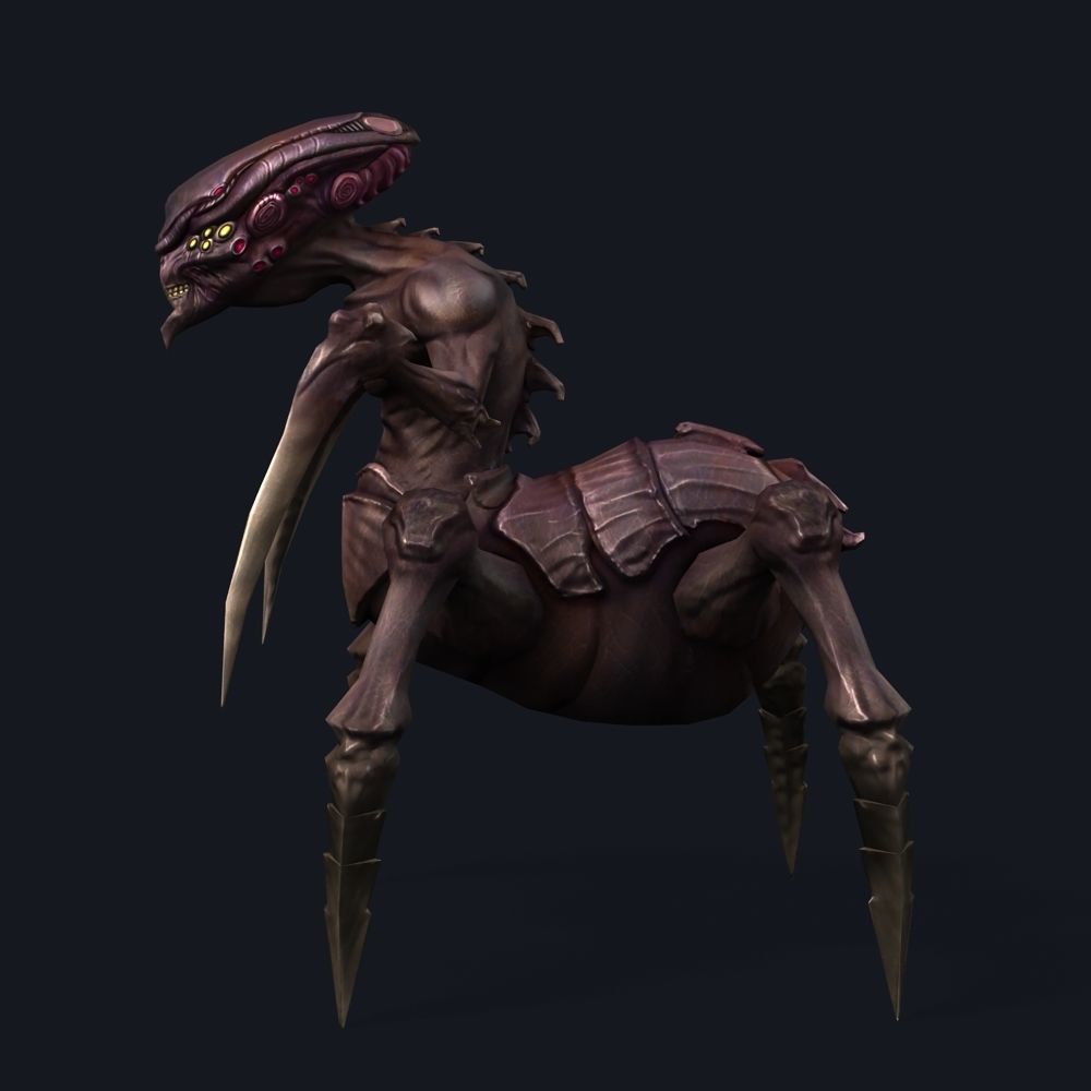 Arthropod Alien Hornbeam Bug Game Character Low-poly 3D model_47