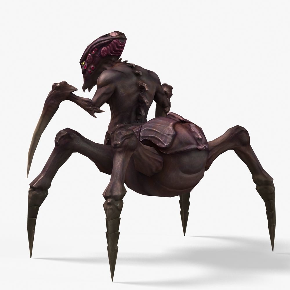 Arthropod Alien Hornbeam Bug Game Character Low-poly 3D model_39