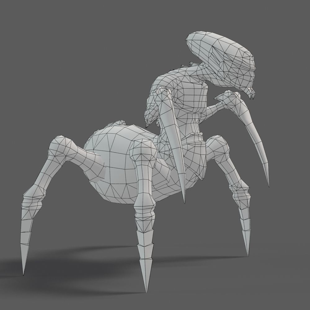 Arthropod Alien Hornbeam Bug Game Character Low-poly 3D model_50