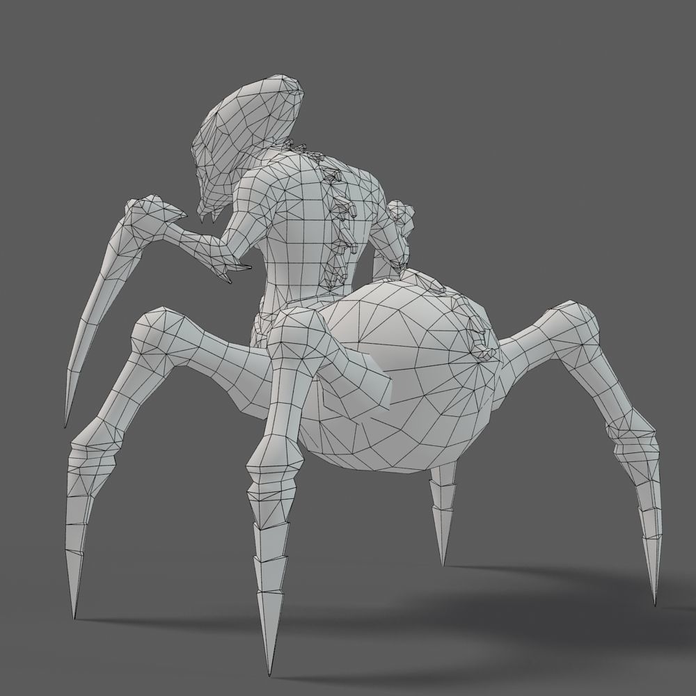 Arthropod Alien Hornbeam Bug Game Character Low-poly 3D model_53