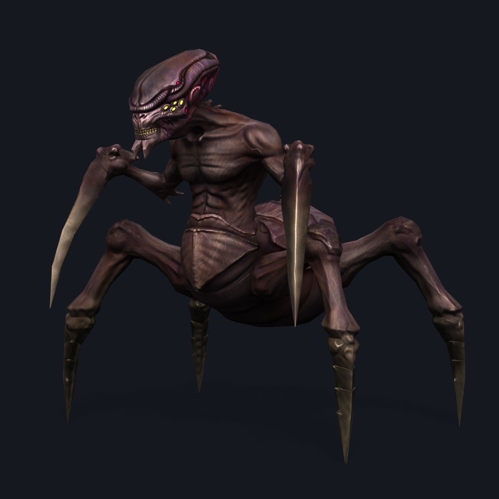Arthropod Alien Hornbeam Bug Game Character Low-poly 3D model_48