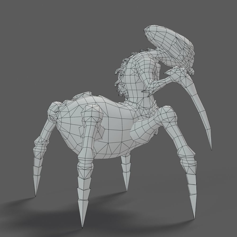 Arthropod Alien Hornbeam Bug Game Character Low-poly 3D model_51