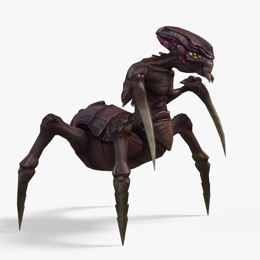 Arthropod Alien Hornbeam Bug Game Character Low-poly 3D model_36