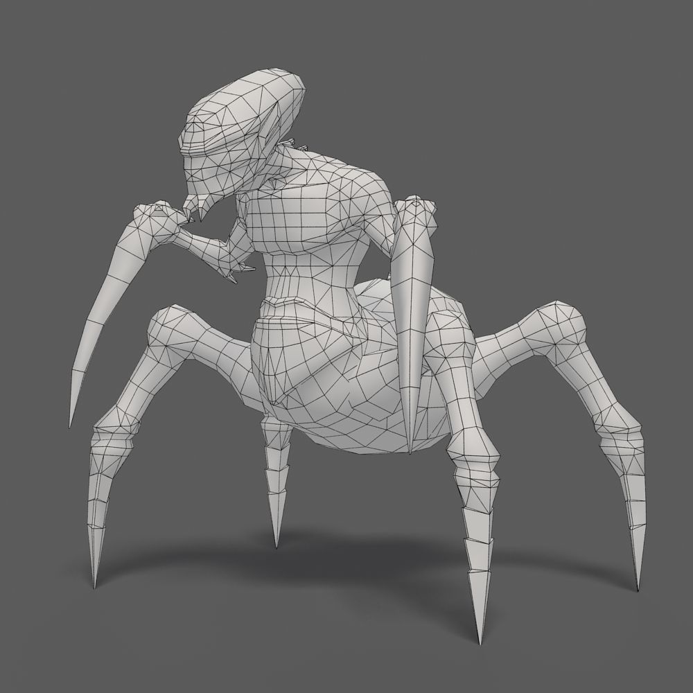 Arthropod Alien Hornbeam Bug Game Character Low-poly 3D model_55