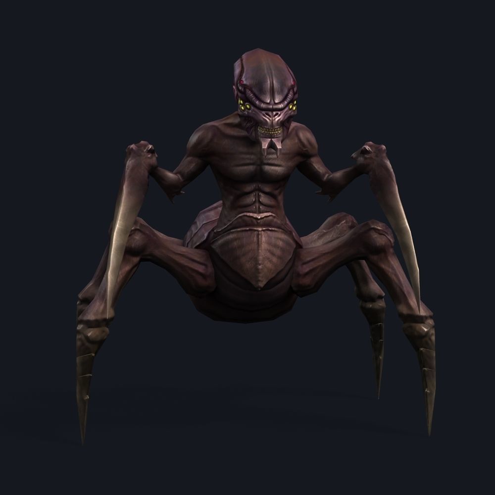Arthropod Alien Hornbeam Bug Game Character Low-poly 3D model_42