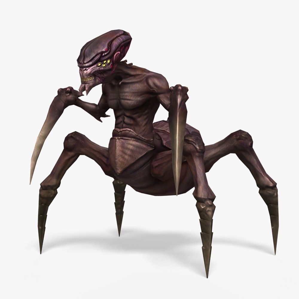 Arthropod Alien Hornbeam Bug Game Character Low-poly 3D model_41