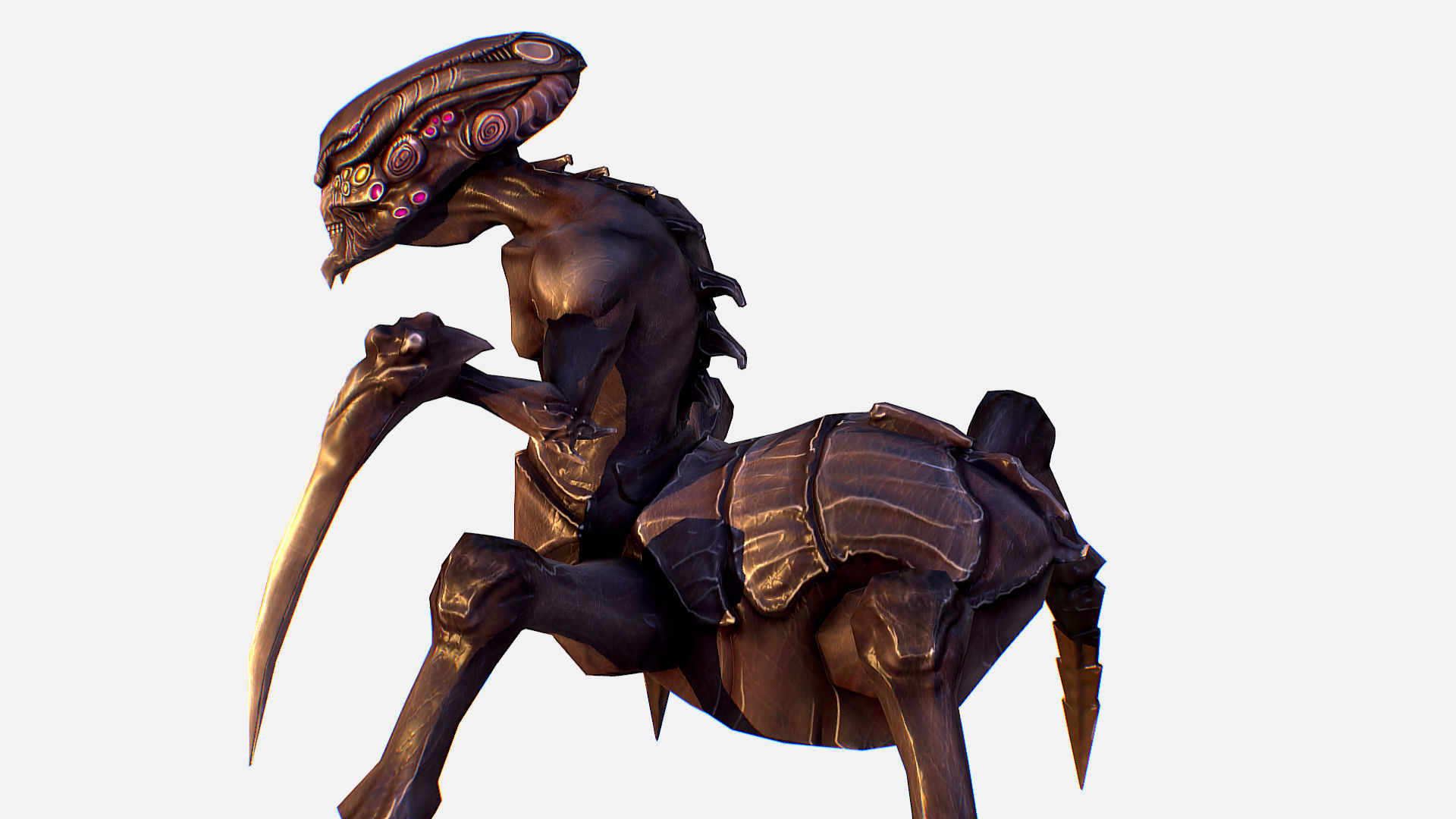 Arthropod Alien Hornbeam Bug Game Character Low-poly 3D model_13