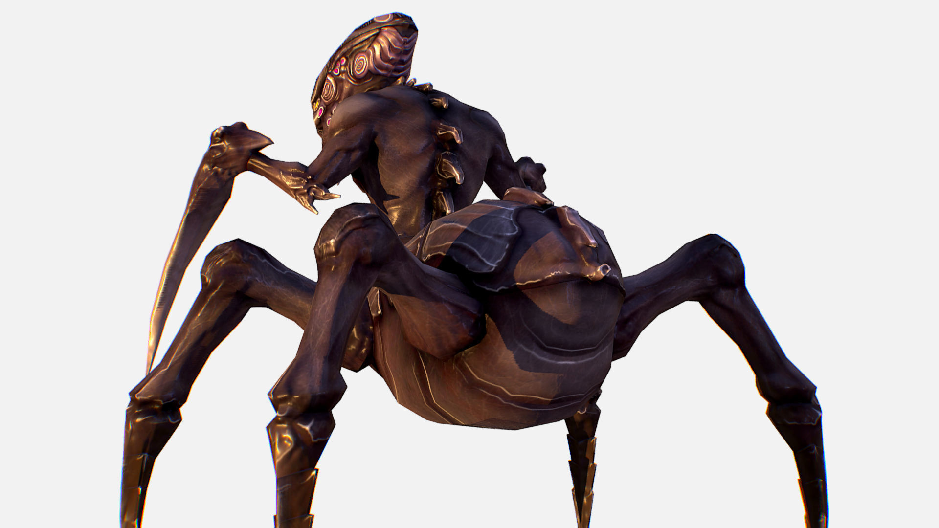 Arthropod Alien Hornbeam Bug Game Character Low-poly 3D model_14