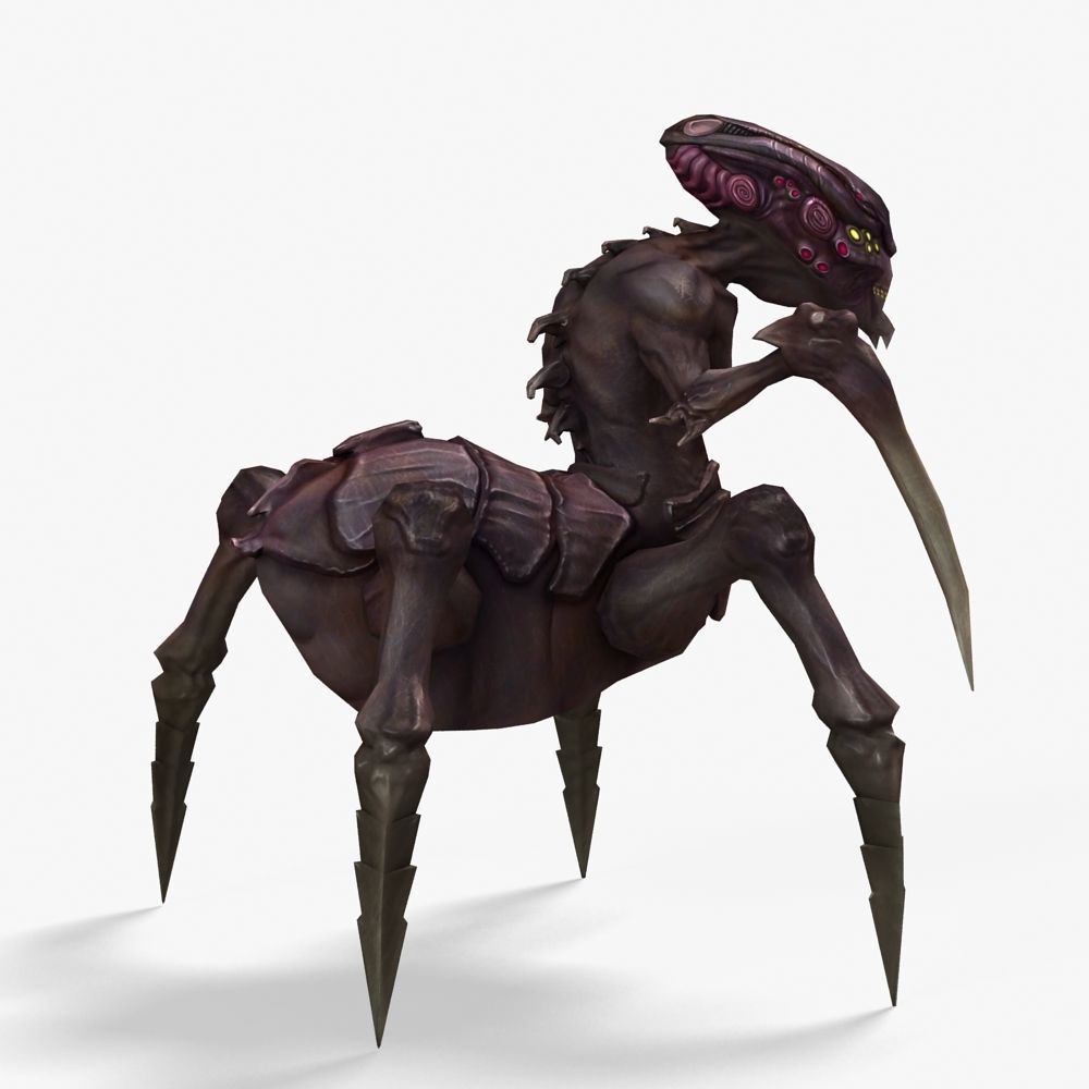 Arthropod Alien Hornbeam Bug Game Character Low-poly 3D model_37