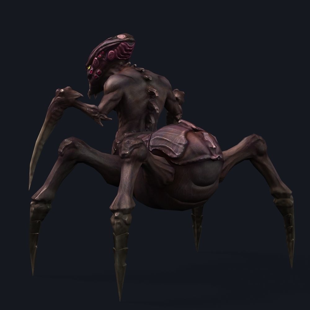 Arthropod Alien Hornbeam Bug Game Character Low-poly 3D model_46