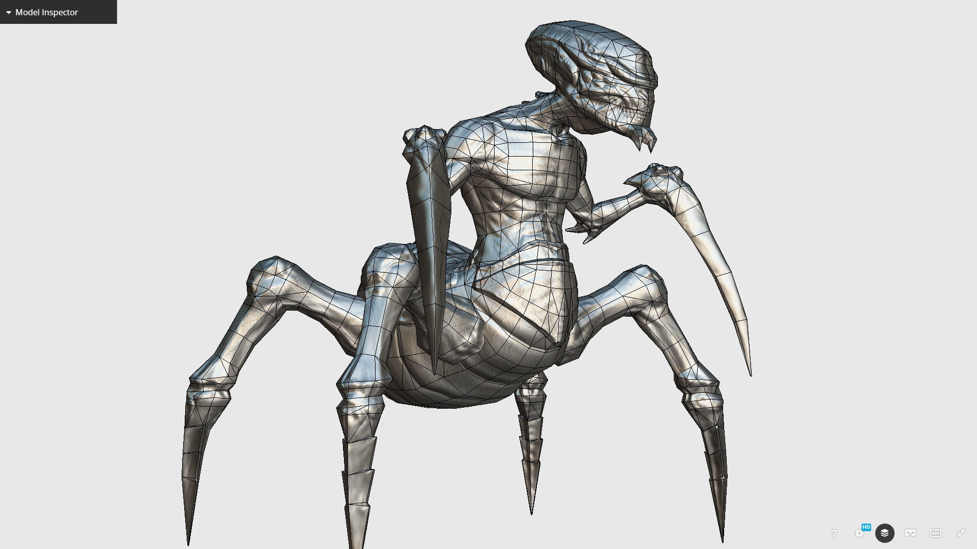 Arthropod Alien Hornbeam Bug Game Character Low-poly 3D model_31