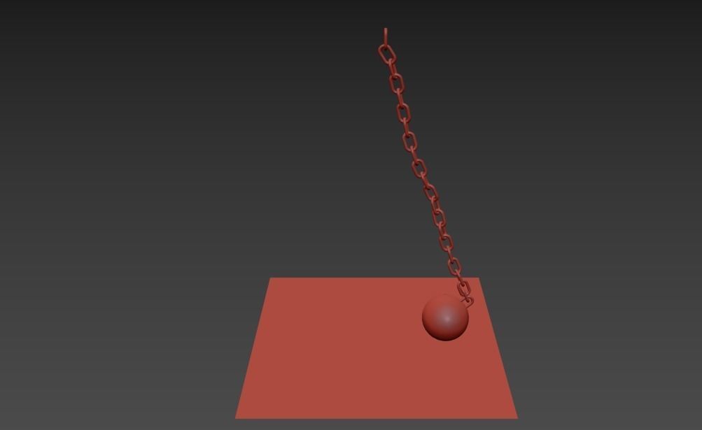 Single Chain Pendulam Simulation 3D model_3