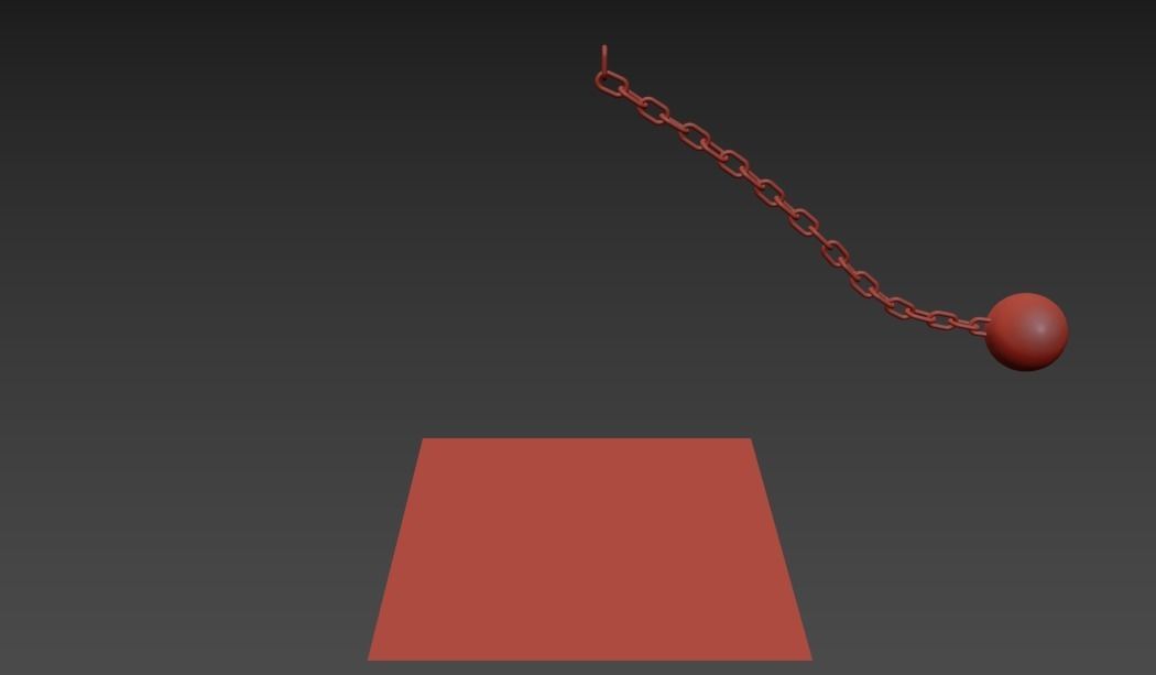 Single Chain Pendulam Simulation 3D model_2