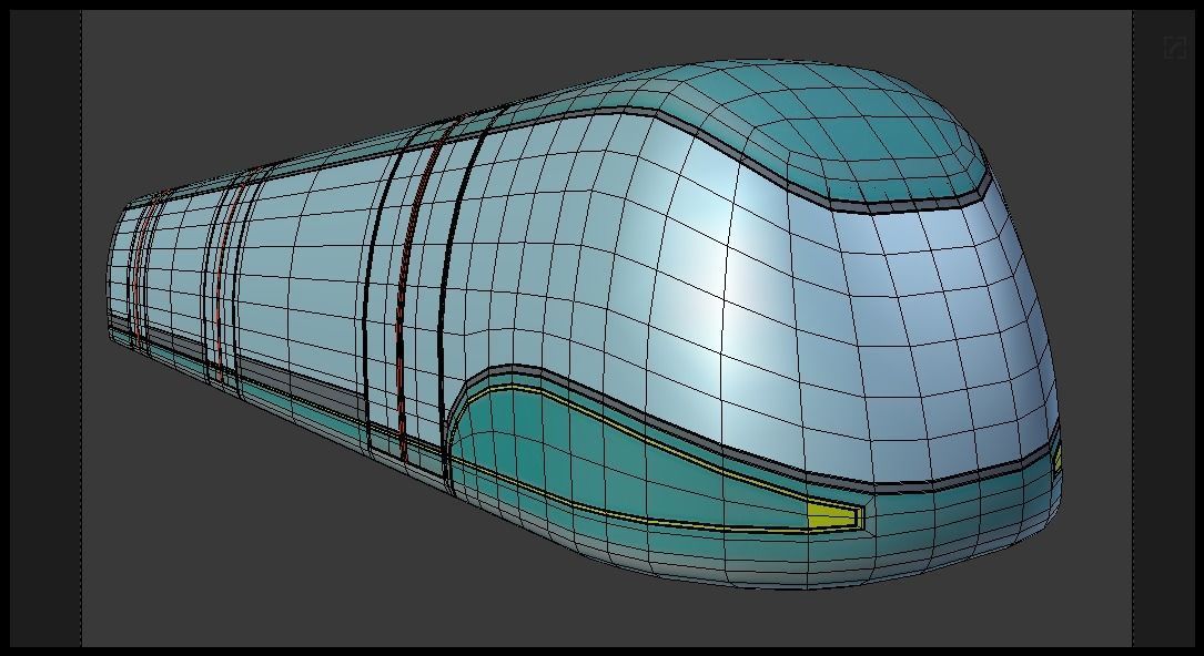 Sci-fi subway car II PBR 3D model_10