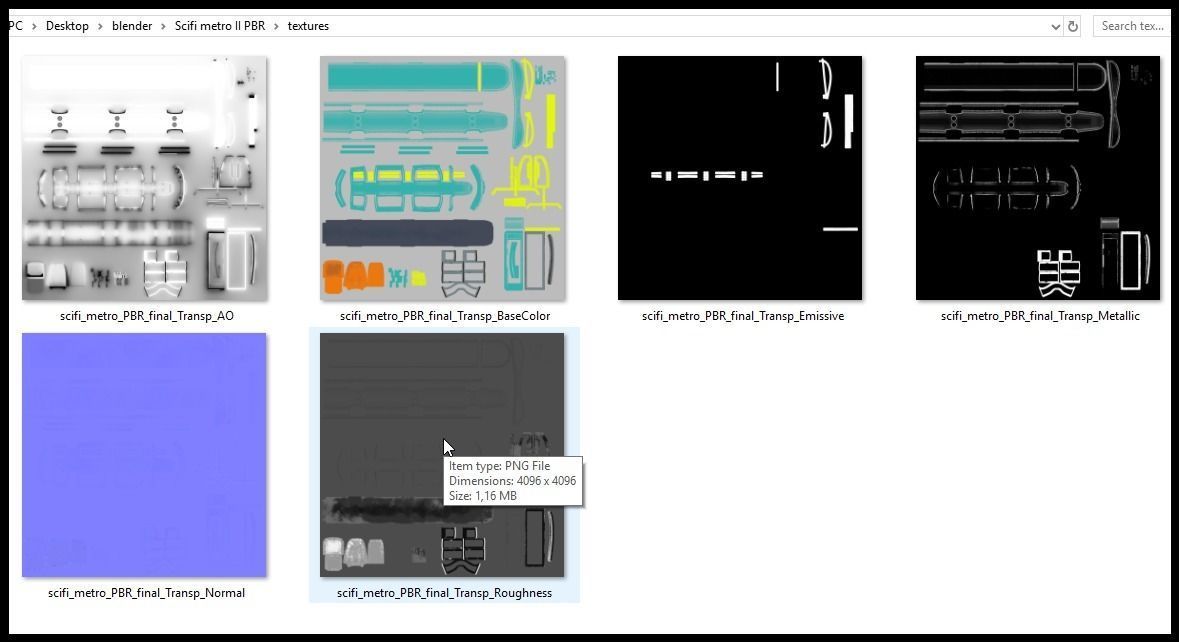 Sci-fi subway car II PBR 3D model_19