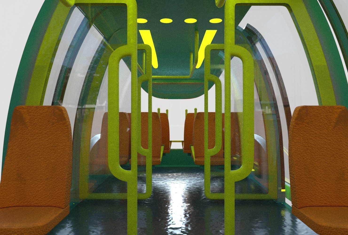 Sci-fi subway car II PBR 3D model_7