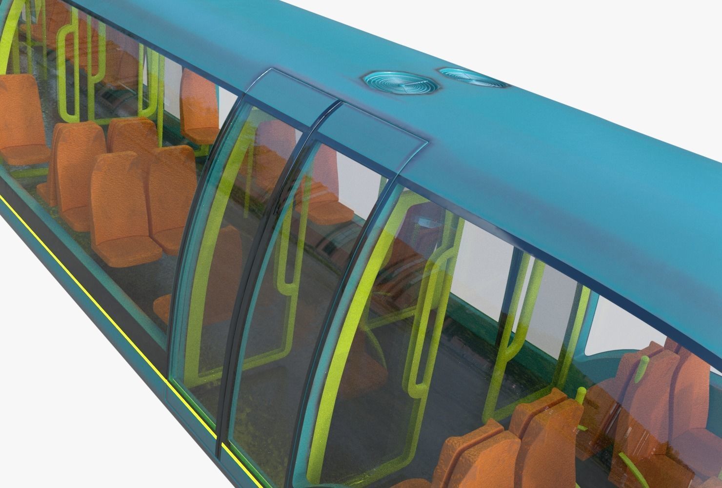 Sci-fi subway car II PBR 3D model_4