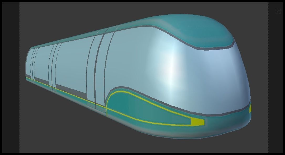 Sci-fi subway car II PBR 3D model_9