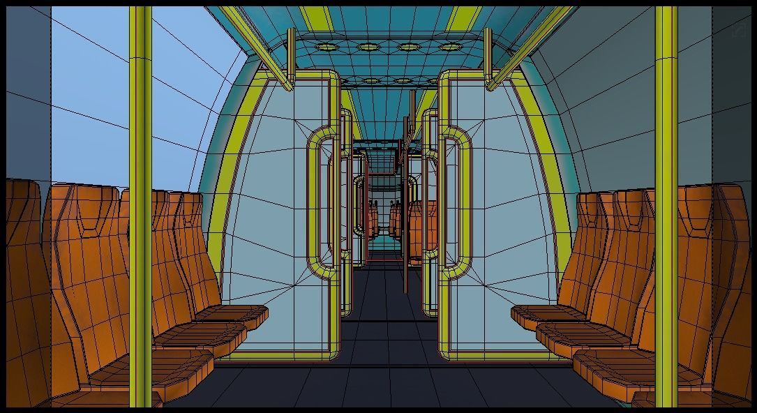 Sci-fi subway car II PBR 3D model_15