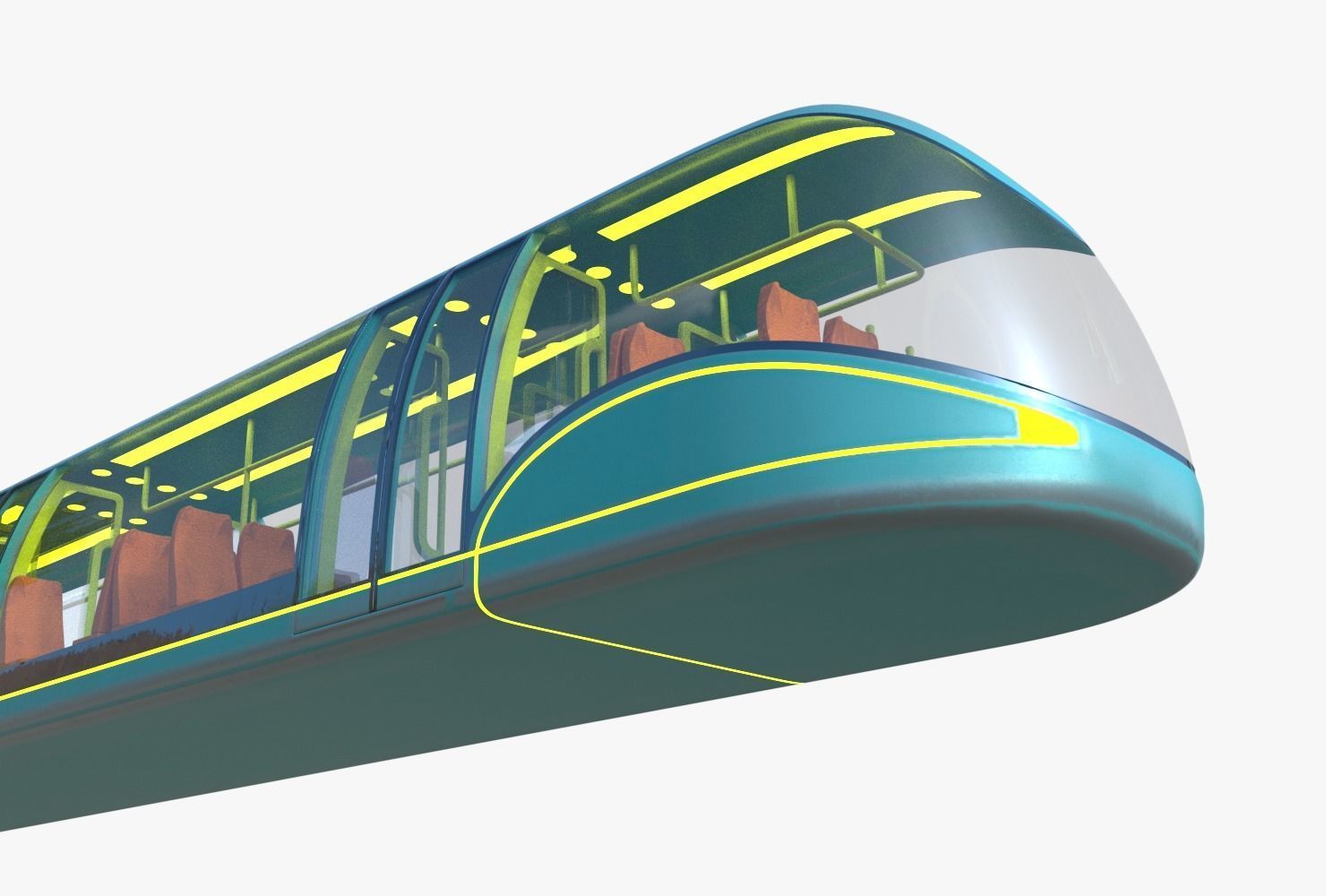 Sci-fi subway car II PBR 3D model_3