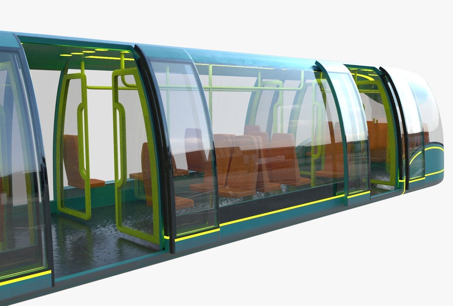 Sci-fi subway car II PBR 3D model_5