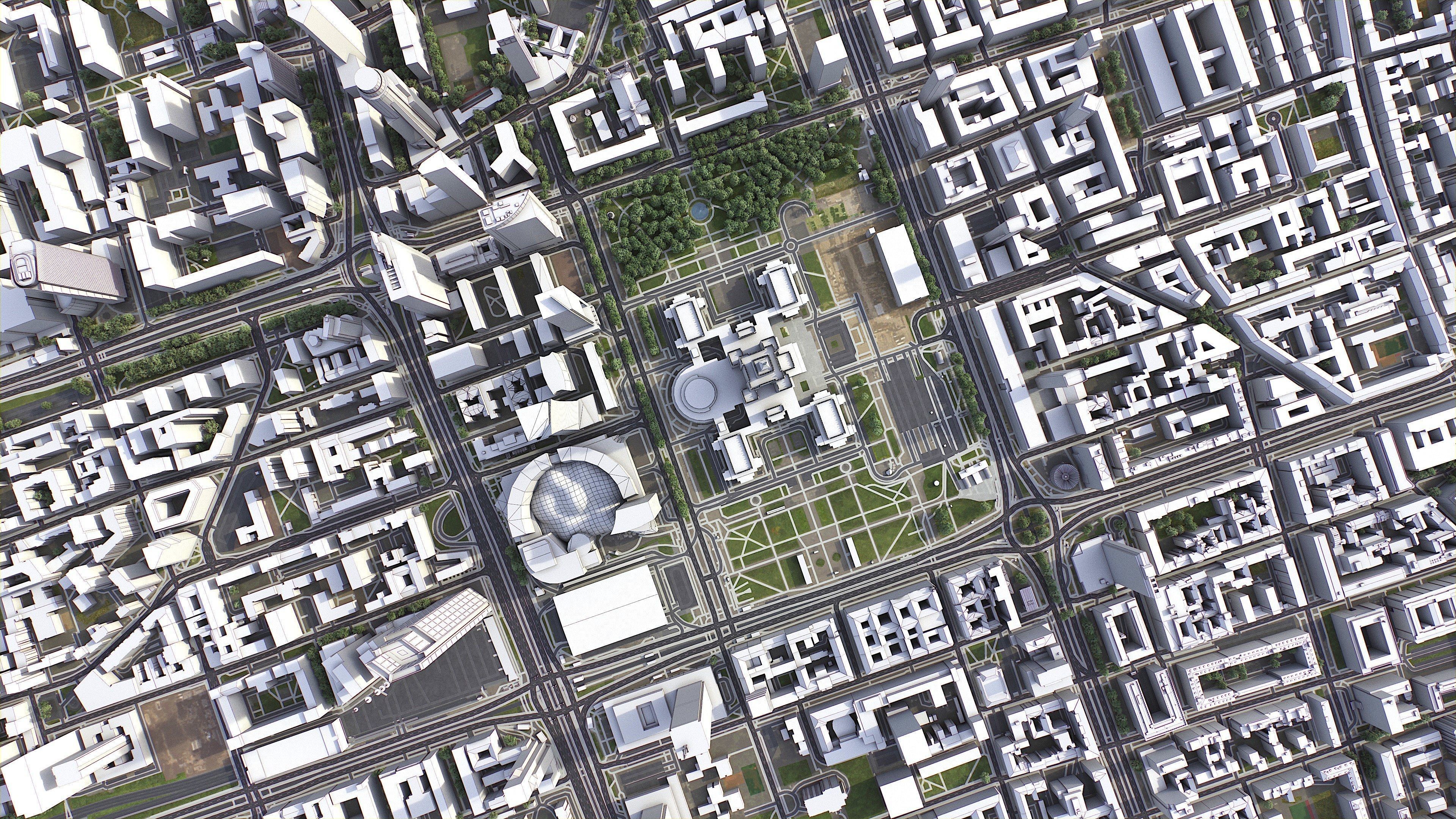 Warsaw Low-poly 3D model_5