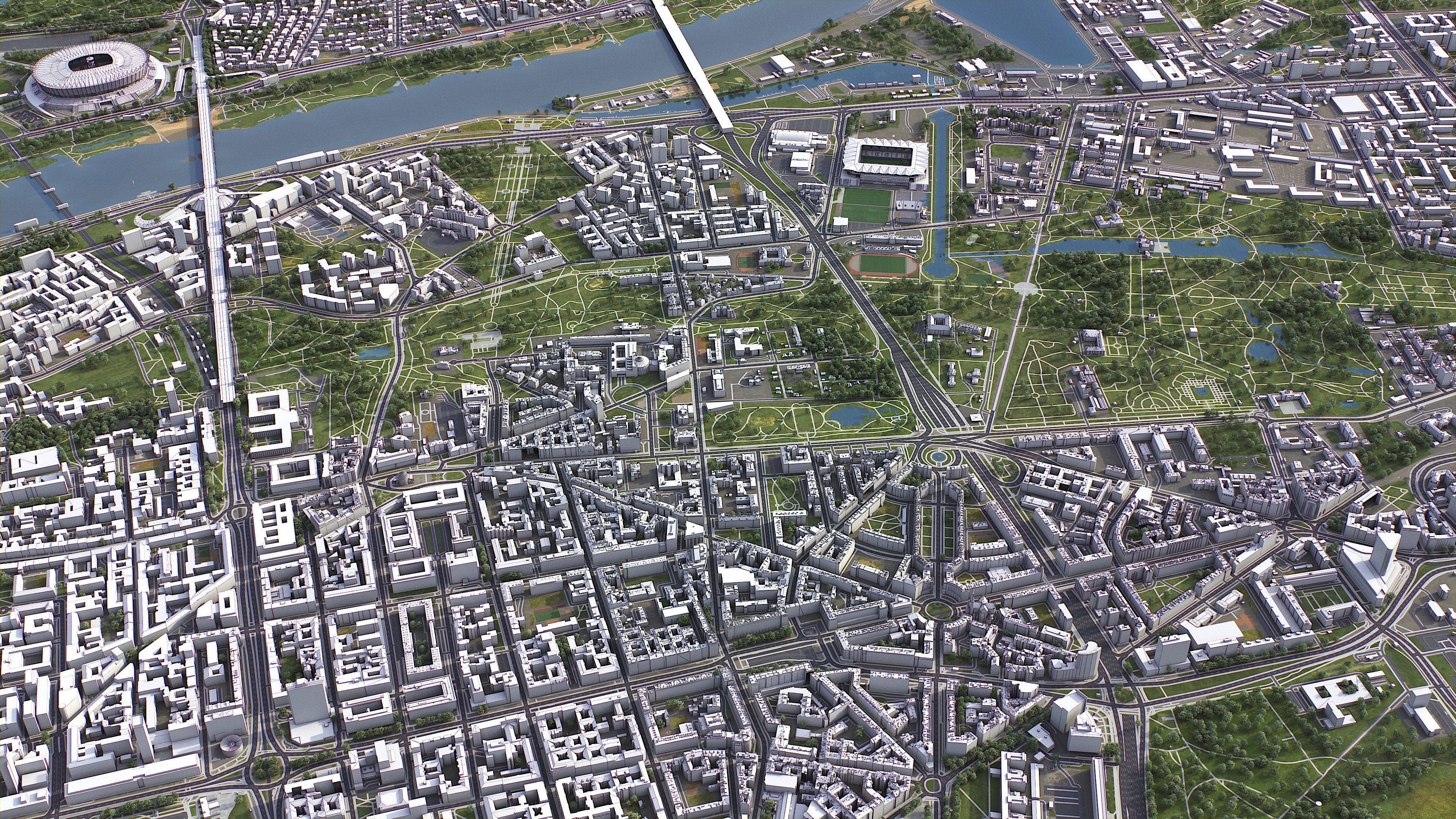 Warsaw Low-poly 3D model_26