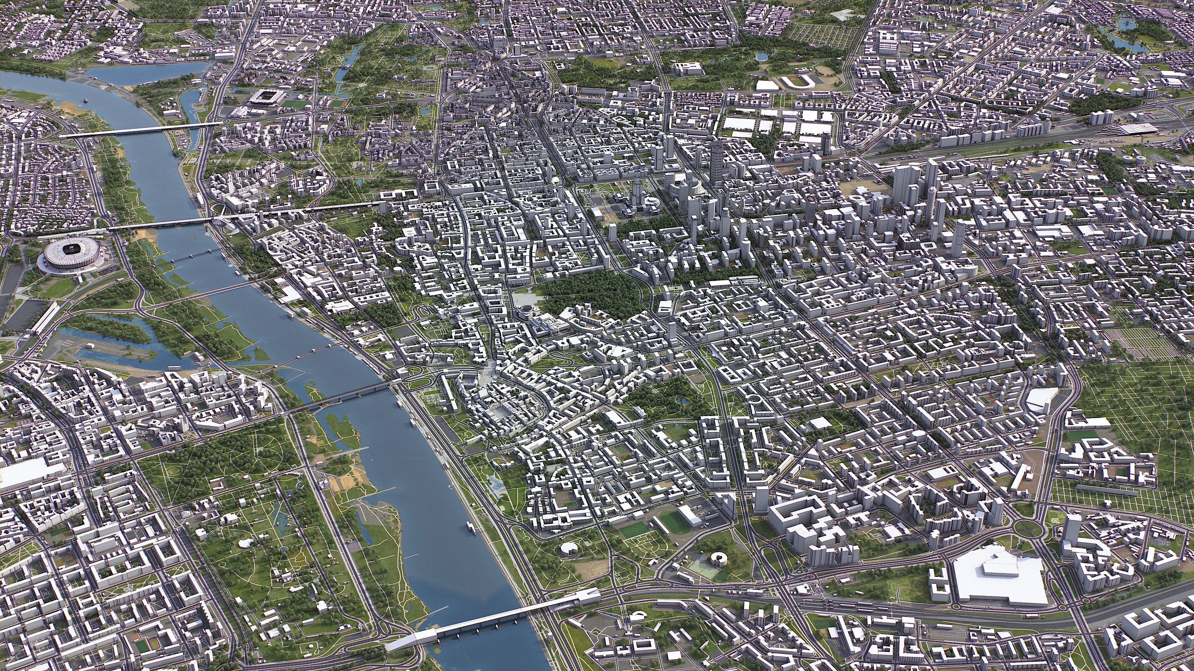 Warsaw Low-poly 3D model_28