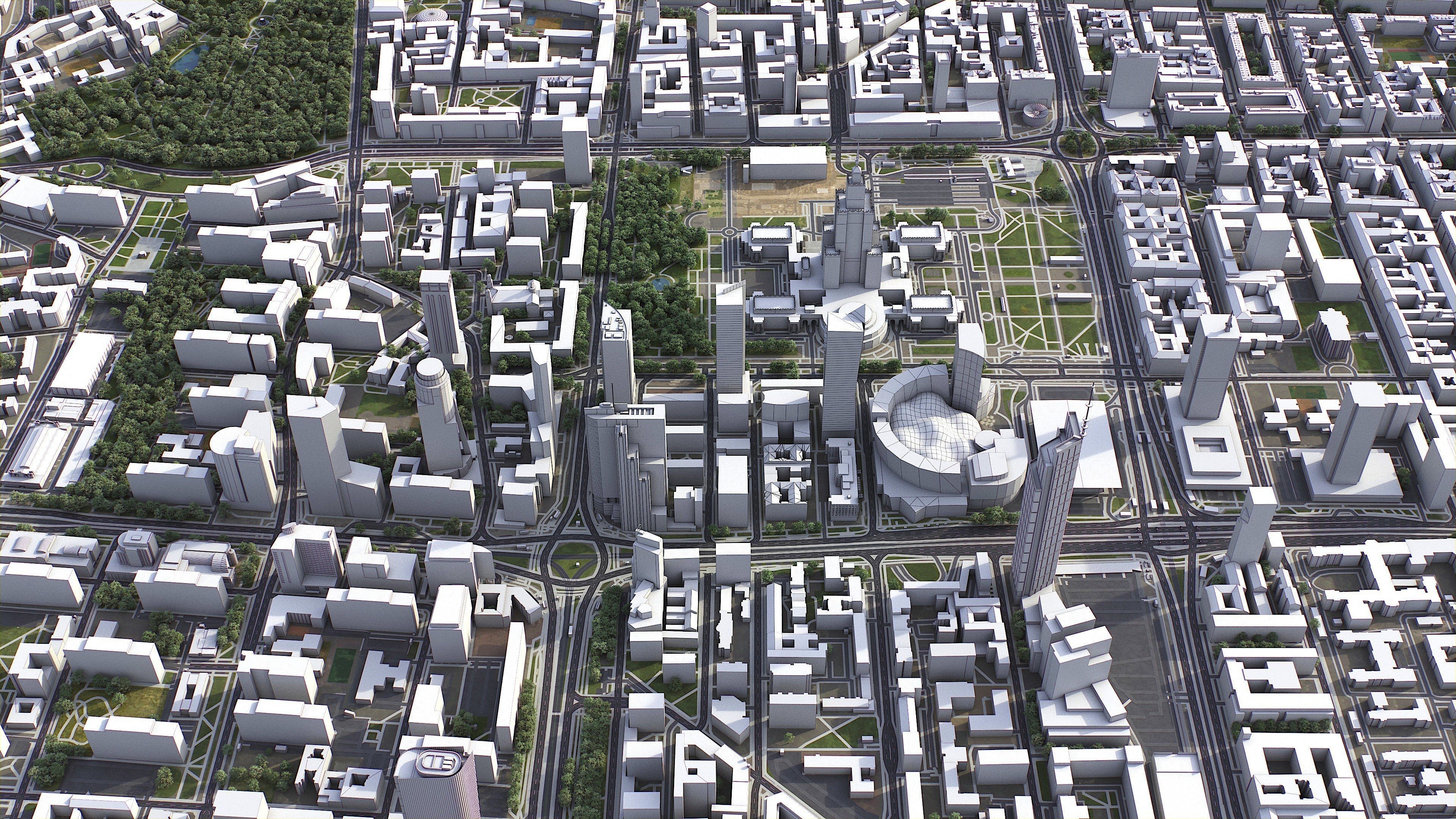 Warsaw Low-poly 3D model_15