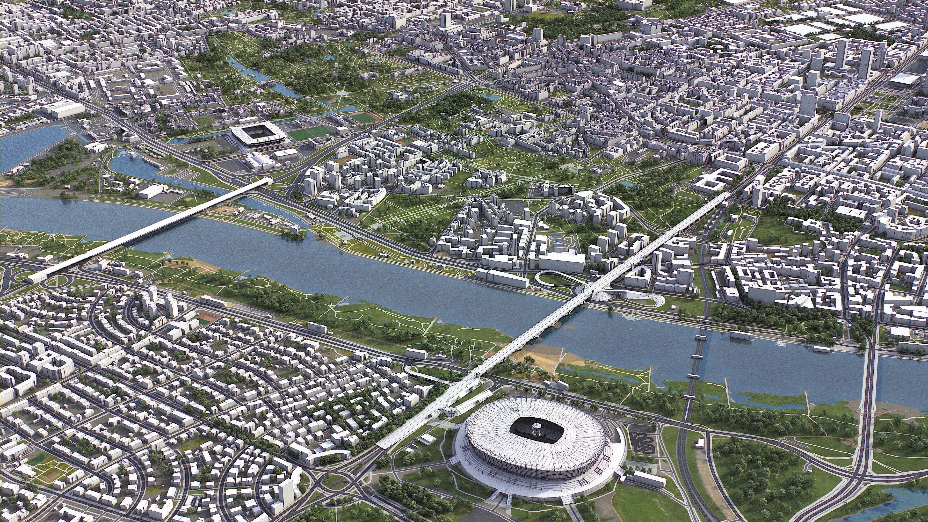 Warsaw Low-poly 3D model_25