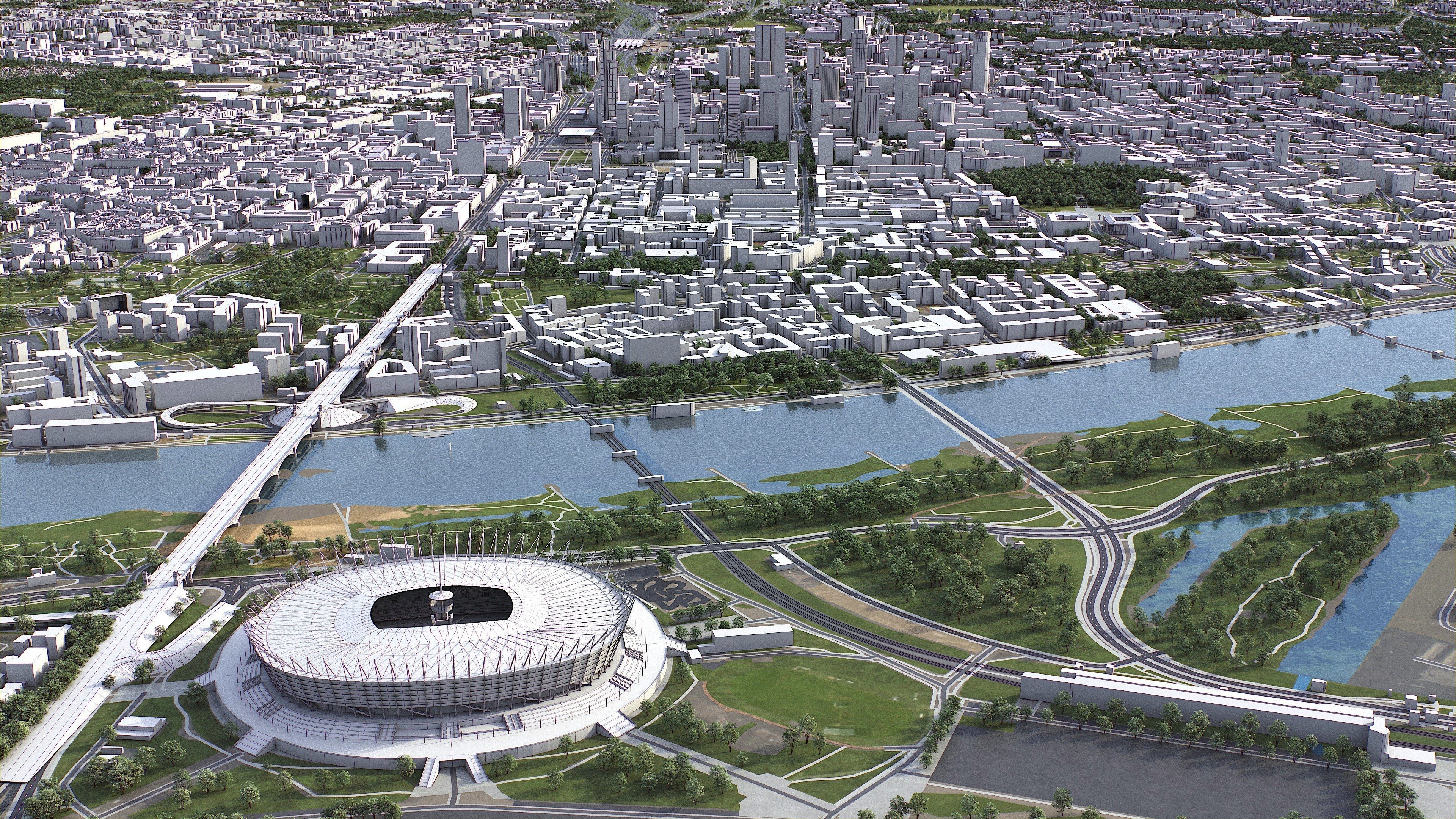 Warsaw Low-poly 3D model_21