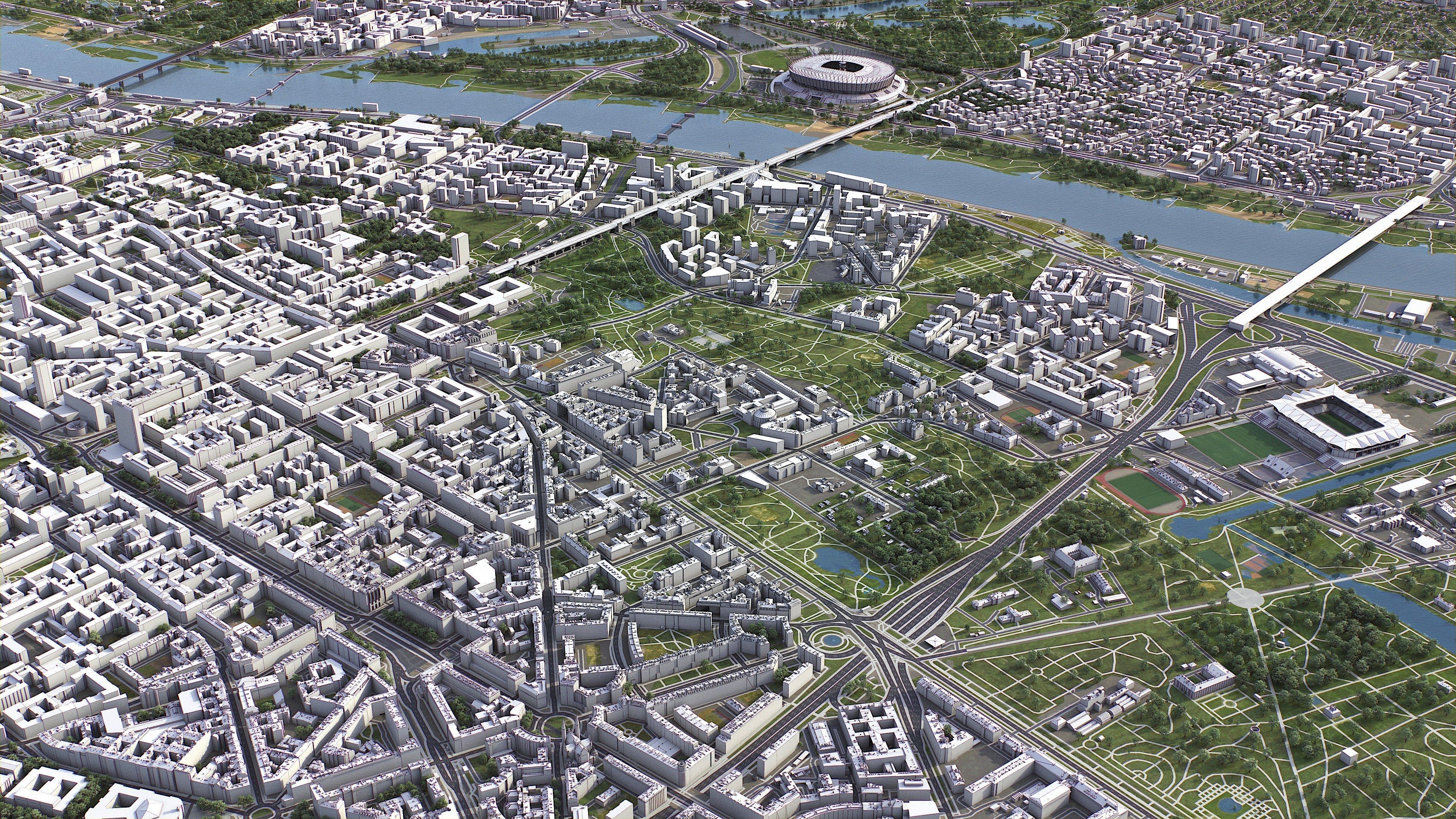 Warsaw Low-poly 3D model_32