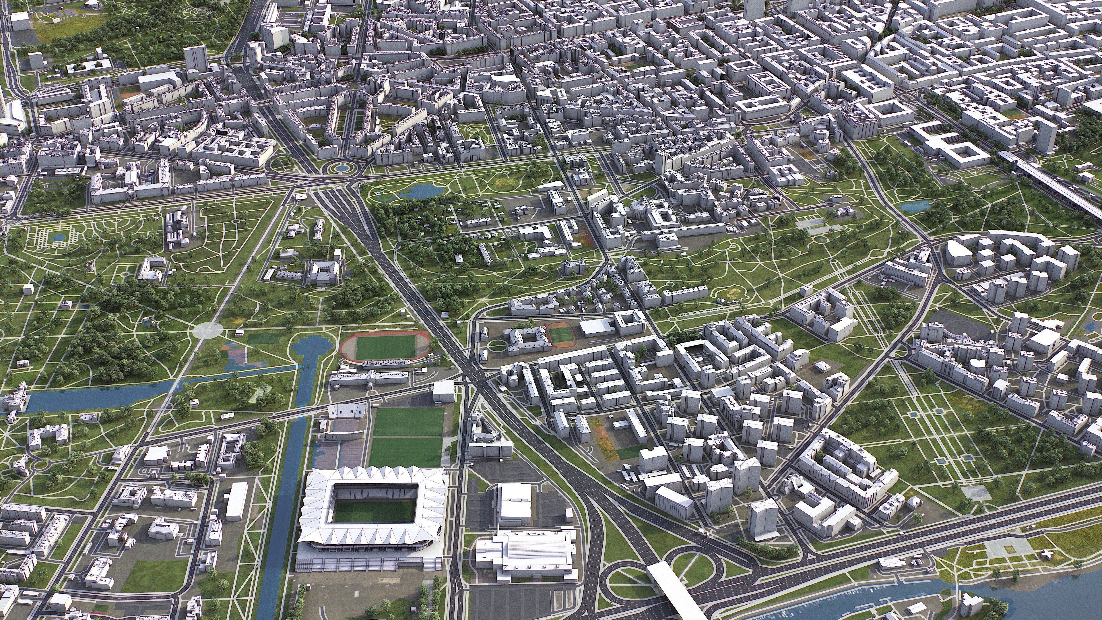 Warsaw Low-poly 3D model_18