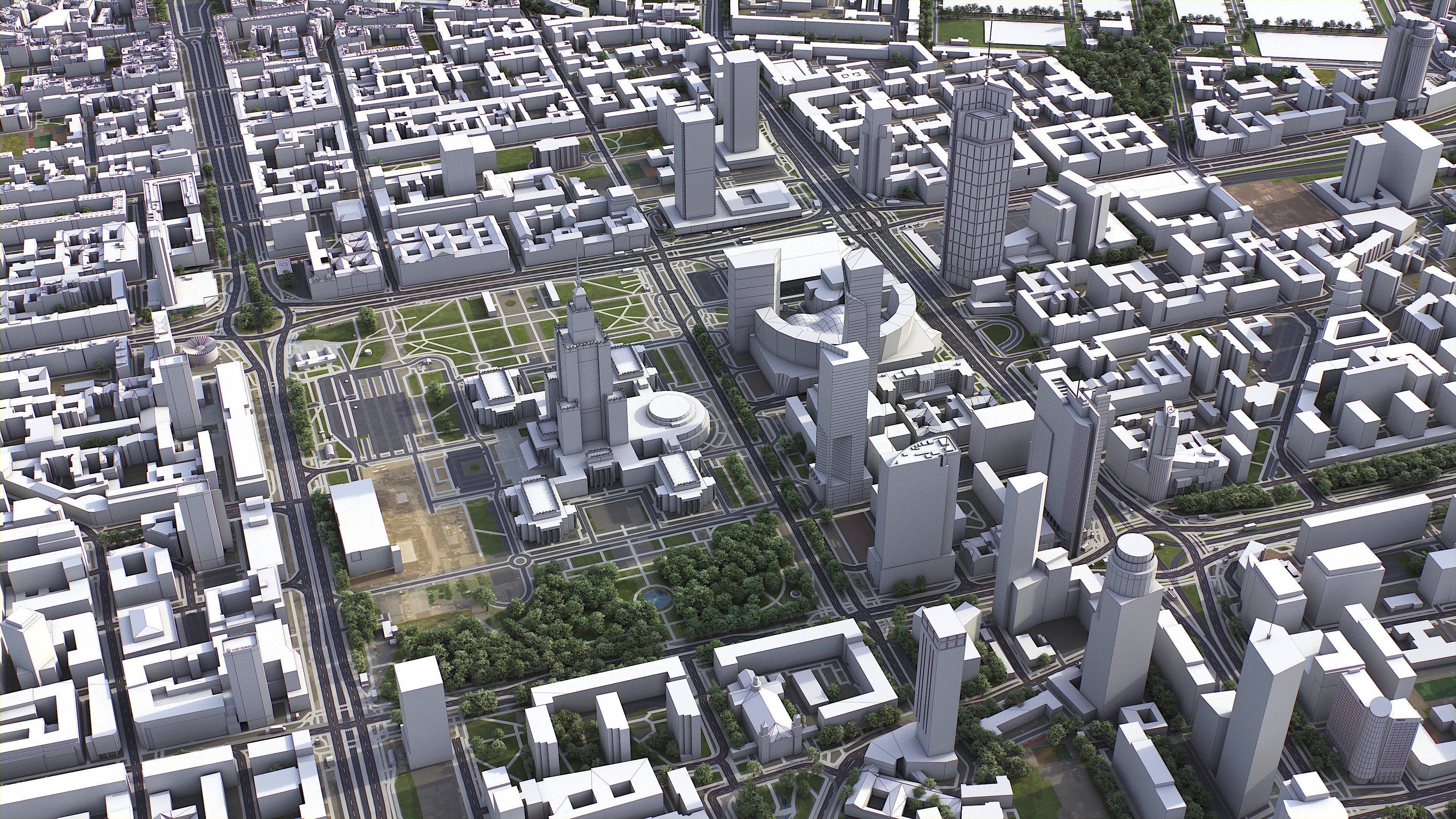 Warsaw Low-poly 3D model_14