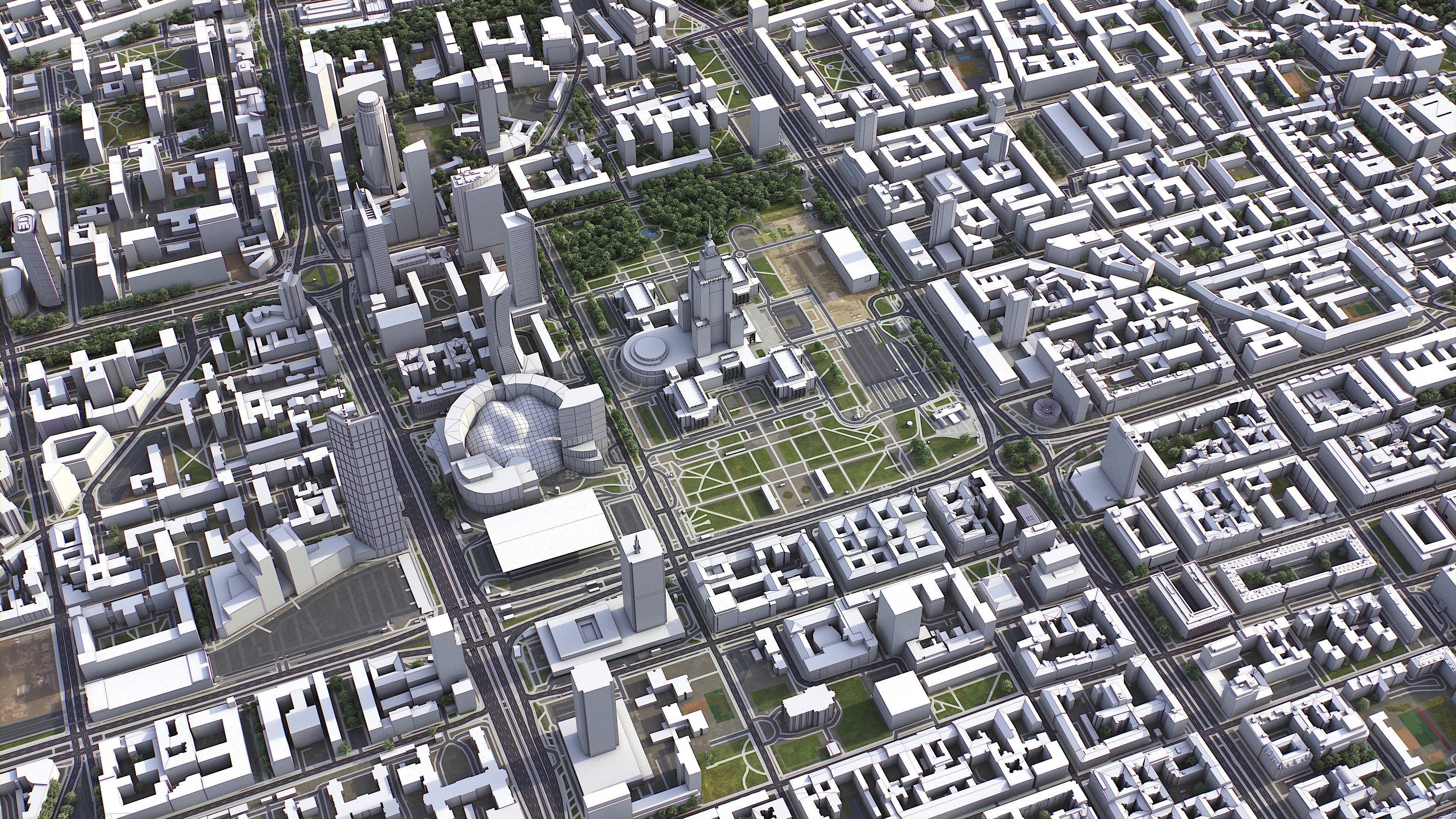 Warsaw Low-poly 3D model_12
