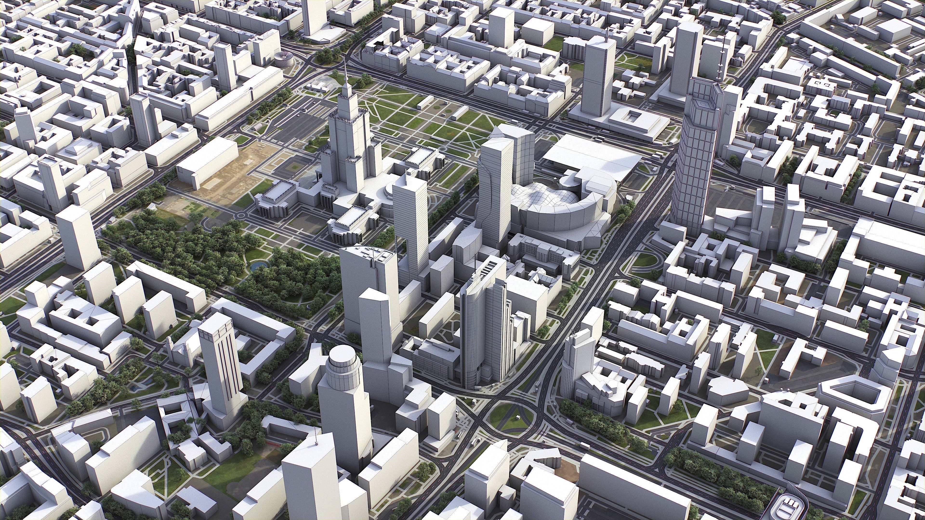 Warsaw Low-poly 3D model_13