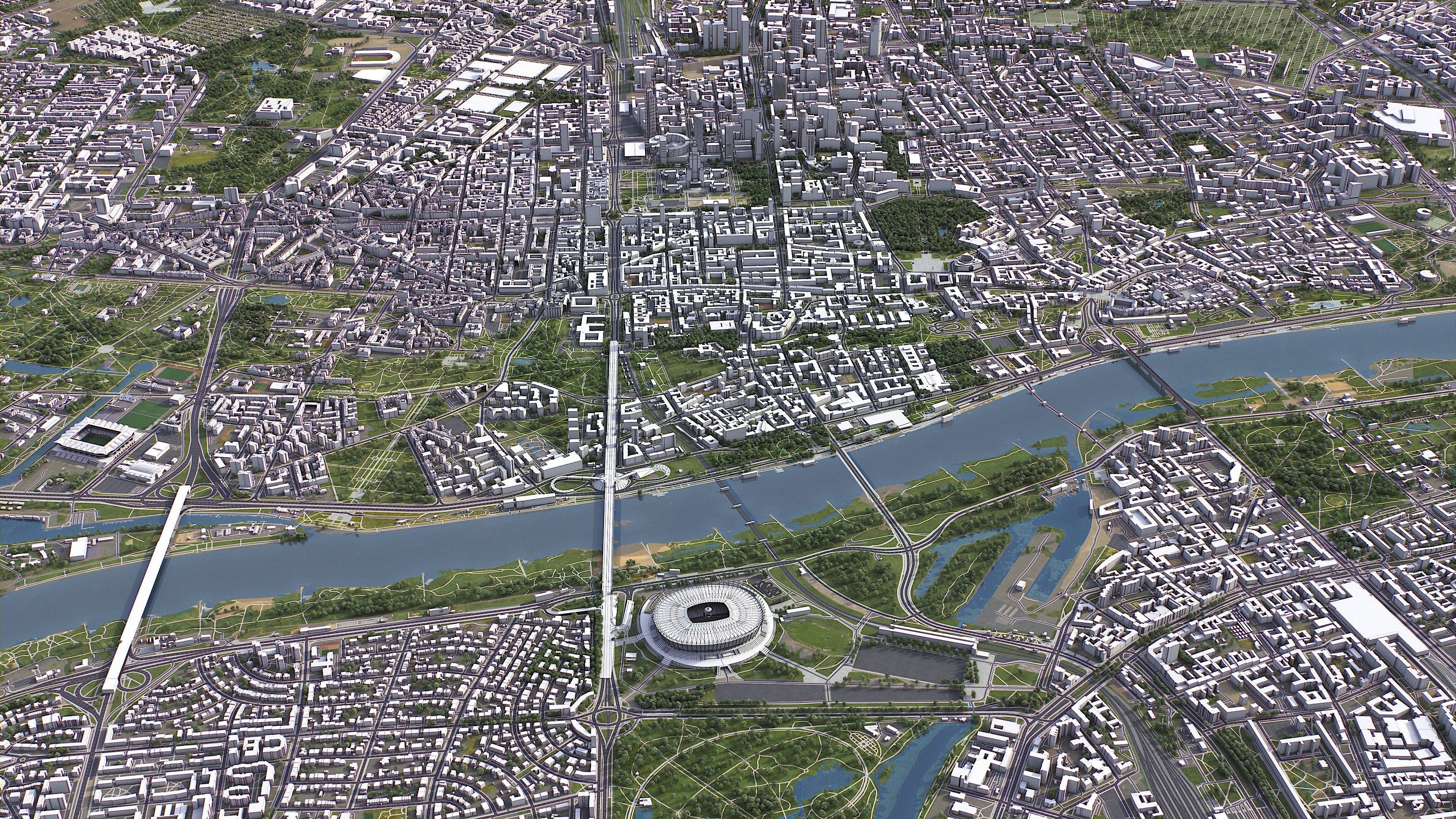 Warsaw Low-poly 3D model_4