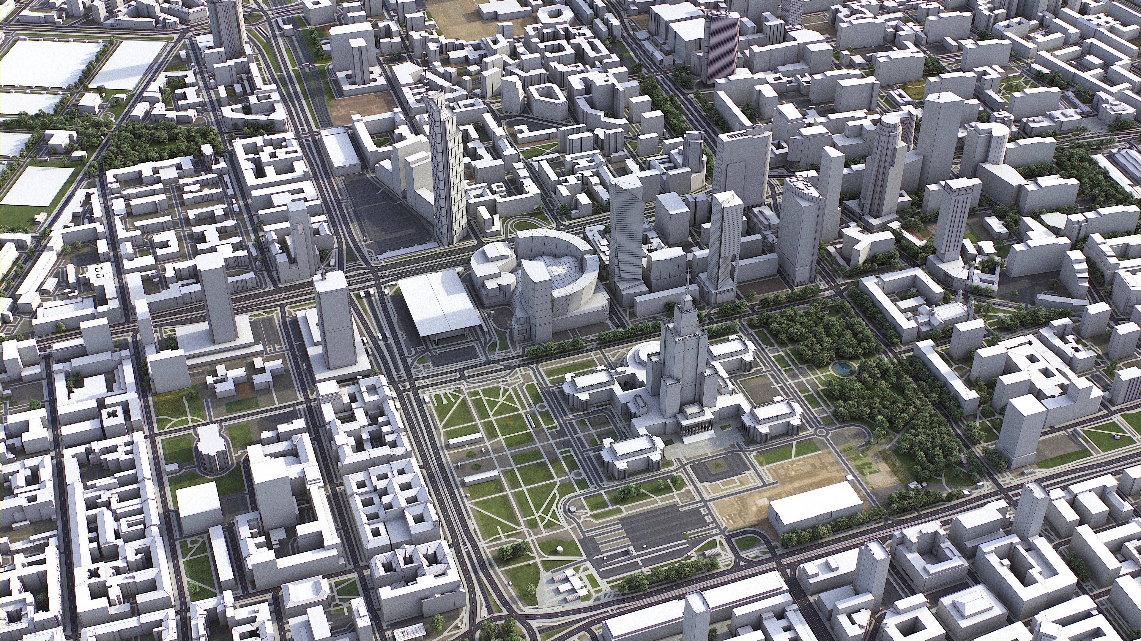 Warsaw Low-poly 3D model_17