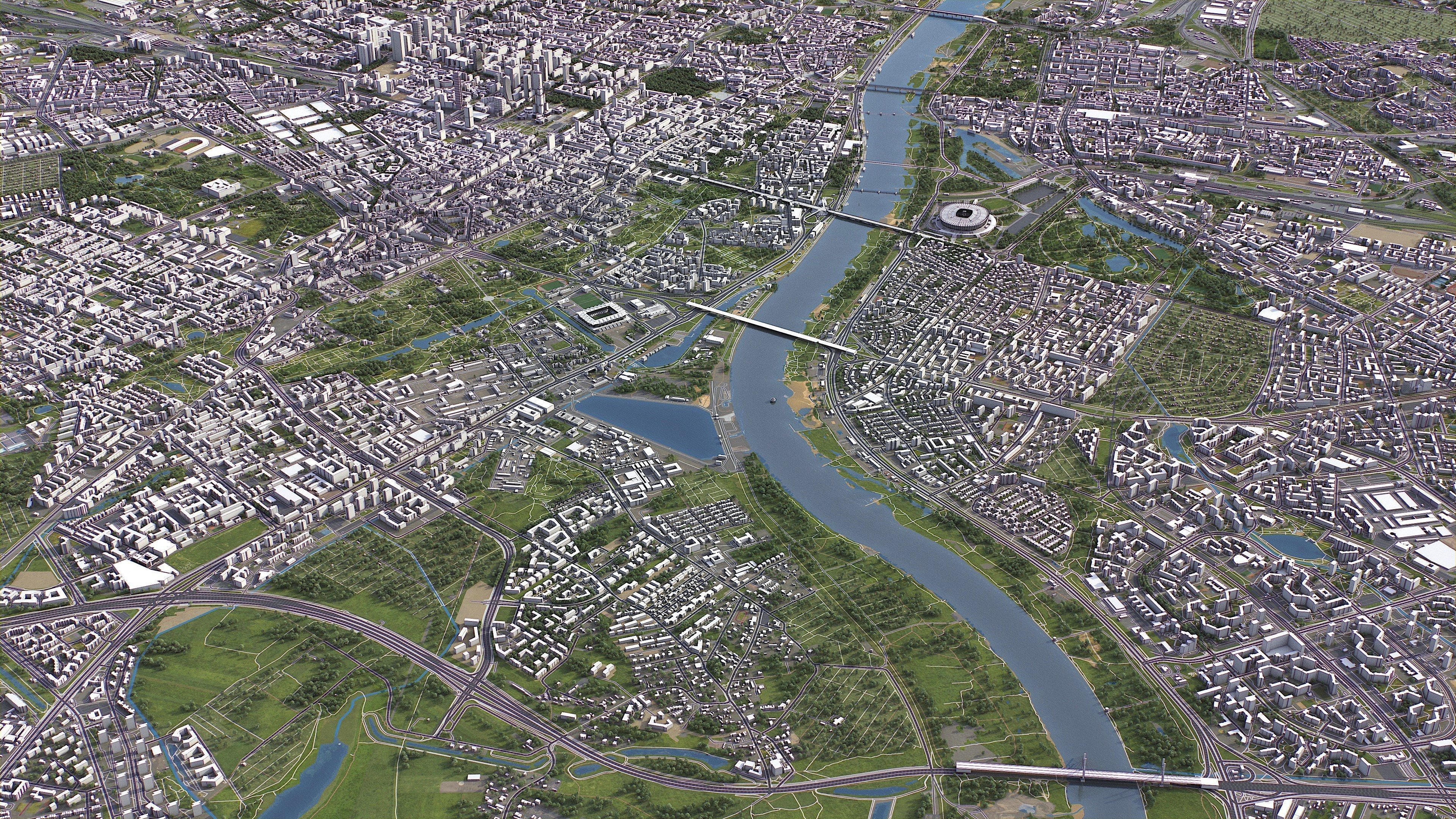 Warsaw Low-poly 3D model_29